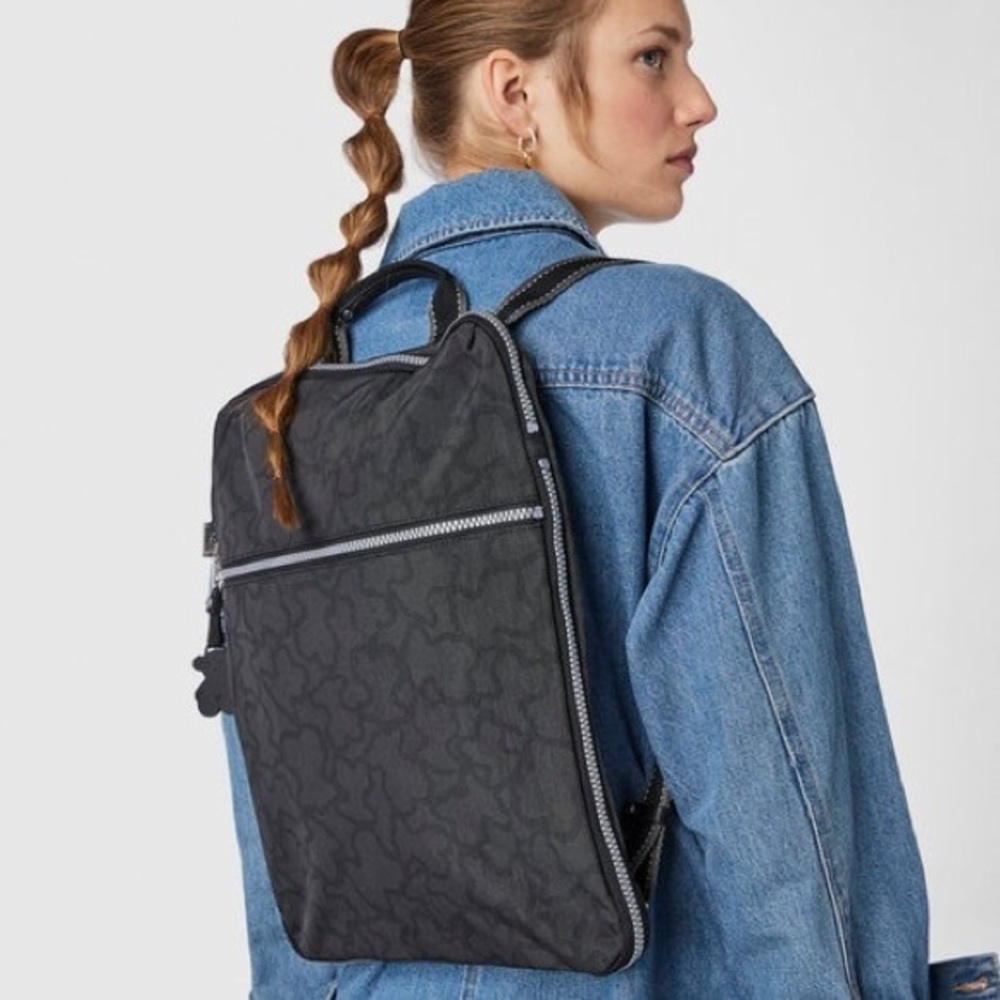 Tous Kaos New Colores backpack Anthracite-black waterproof nylon leather